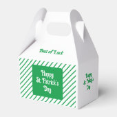 Niedliche Diagonal Streifen Grün und Weiß St Patri Geschenkschachtel (Rückseite)