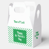 Niedliche Diagonal Streifen Grün und Weiß St Patri Geschenkschachtel (Geöffnet)