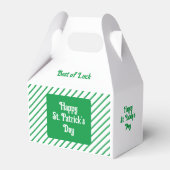 Niedliche Diagonal Streifen Grün und Weiß St Patri Geschenkschachtel (Vorderseite)