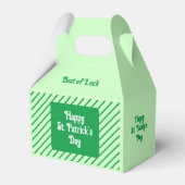 Niedliche Diagonal Streifen Grün und Weiß St Patri Geschenkschachtel (Vorderseite)