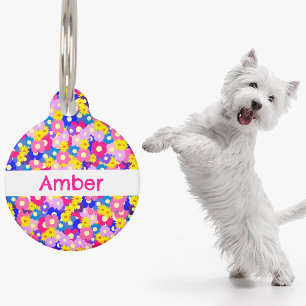 Niedliche Diätkost Blume Personalisiert Pet ID Tag Haustiermarke