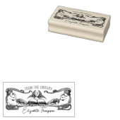 Niedliche Dienstmädchen aus der Bibliothek, Gummistempel (Stempel)