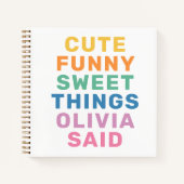 Niedliche Dinge, die mein Kind sagte Personalisier Notizblock (Vorderseite)