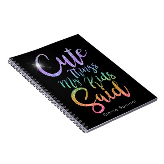 Niedliche Dinge, die meine Kinder sagten Rainbow G Notizblock (Rechte Seite)