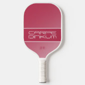 Niedliche Dink Puff Gradient Initials Magenta Red Pickleball Schläger (Vorderseite)