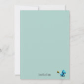 Niedliche Dino 3d Dinosaurier Babydusche Einladung (Rückseite)