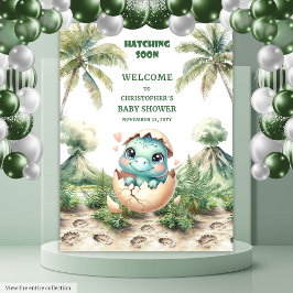 Niedliche Dino Baby Dusche Hintergrund Schläge bal Wandteppich