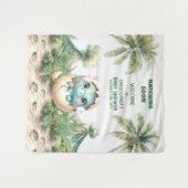 Niedliche Dino Baby Dusche Hintergrund Schläge bal Wandteppich (Vorderseite (Horizontal))