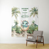 Niedliche Dino Baby Dusche Hintergrund Schläge bal Wandteppich (Beispiel)