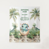 Niedliche Dino Baby Dusche Hintergrund Schläge bal Wandteppich (Vorderseite)