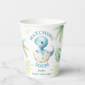 Niedliche Dino Boy Dinosaur Babydusche Pappbecher (Vorderseite)