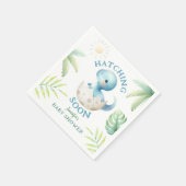 Niedliche Dino Boy Dinosaur Babydusche Serviette (Ecke)