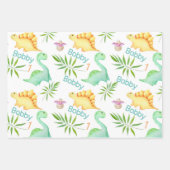 Niedliche Dino Boys Dinosaur Personalisieren 1. Ge Geschenkpapier Set (Vorderseite 2)