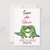 Niedliche Dino-Hochzeit Sichern Sie den Termin Ank Save The Date (Vorderseite)