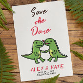 Niedliche Dino-Hochzeit Sichern Sie den Termin Ank Save The Date