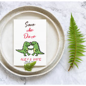 Niedliche Dino-Hochzeit Sichern Sie den Termin Ank Save The Date