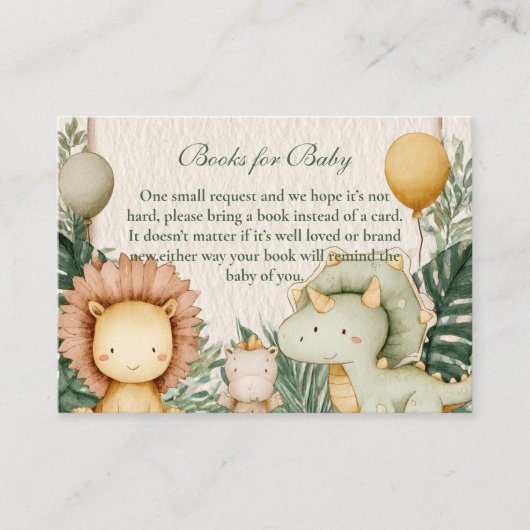 Niedliche Dino-Jungle-Bücher für Kinder Begleitkarte (Vorderseite)