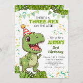 Niedliche Dino-Party Einladung (Vorne/Hinten)