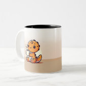 Niedliche Dino-Tasse Zweifarbige Tasse (Vorderseite Links)
