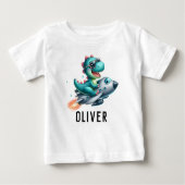 Niedliche Dino Trex Pilot Baby T-shirt (Vorderseite)