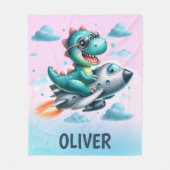 Niedliche Dino Trex Pilot Fleecedecke (Vorderseite)