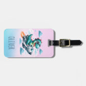 Niedliche Dino Trex Pilot Gepäckanhänger (Vorderseite horizontal)