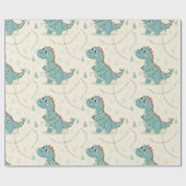 Niedliche Dino Weihnachtslichter Jungs & Kinder Geschenkpapier (Flach)