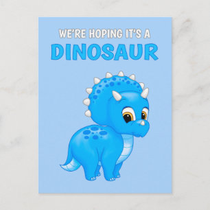 Niedliche Dinosaur Baby Boy Schwangerschaft Ankünd Ankündigungspostkarte