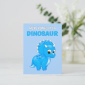Niedliche Dinosaur Baby Boy Schwangerschaft Ankünd Ankündigungspostkarte (Stehend Vorderseite)