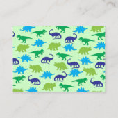 Niedliche Dinosaur Baby Dusche Dino Blue und Green Begleitkarte (Rückseite)
