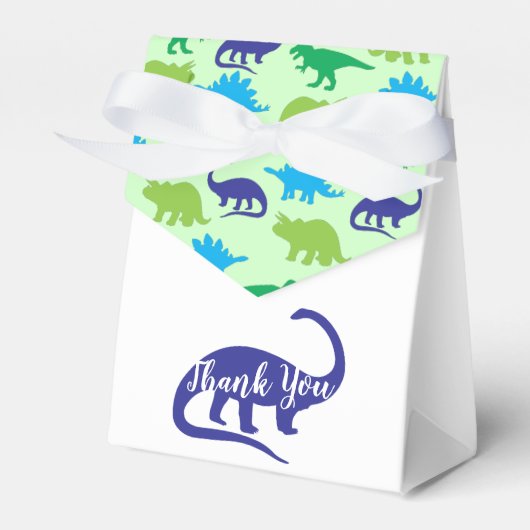 Niedliche Dinosaur Baby Dusche Dino Blue und Green Geschenkschachtel (Vorderseite)