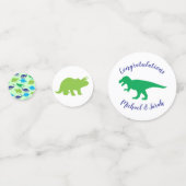 Niedliche Dinosaur Baby Dusche Dino Blue und Green Konfetti (Vorderseiten)