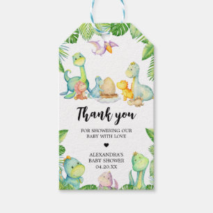 Niedliche Dinosaur Baby Dusche Fevor Tags Geschenkanhänger