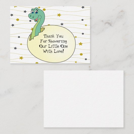 Niedliche Dinosaur Babydusche Danke Karte (Vorne/Hinten)