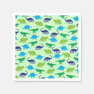 Niedliche Dinosaur Babydusche Dino Blue und Green Serviette