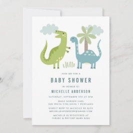 Niedliche Dinosaur Babydusche Einladung