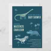 Niedliche Dinosaur Babydusche Einladung (Vorderseite)