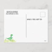 Niedliche Dinosaur Babydusche Einladung Postkarte (Rückseite)
