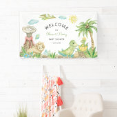 Niedliche Dinosaur Babydusche Empfang Banner (Insitu)