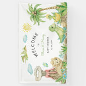 Niedliche Dinosaur Babydusche Empfang Banner (Vertikal)