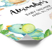 Niedliche Dinosaur Babydusche Empfang Poster (Ecke)