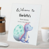 Niedliche Dinosaur Babydusche Empfang Sockelschild (In Situ)