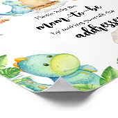 Niedliche Dinosaur Babydusche Poster (Ecke)