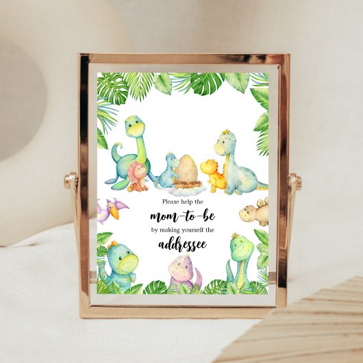 Niedliche Dinosaur Babydusche Poster