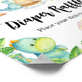 Niedliche Dinosaur Babydusche Windelwanne Poster (Ecke)