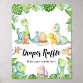 Niedliche Dinosaur Babydusche Windelwanne Poster (Vorne)