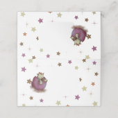 Niedliche Dinosaur Girl Babydusche Platzkarte (Außenseite Aufgefaltet)