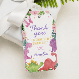Niedliche Dinosaur Girl Geburtstagsparty Danke Tag Geschenkanhänger