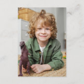 Niedliche Dinosaur Handwriting Boy Geburtstagspart Dankeskarte (Rückseite)