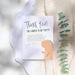 Niedliche Dinosaur Handwriting Boy Geburtstagspart Dankeskarte<br><div class="desc">Eine Dankeschön-Karte, die zu unserer Dinosaurier & Balloon Boy Birthday Party Kollektion passt. Dieses Design ist mit einem handgezeichnet Dinosaurier ausgestattet. "Danke" ist in einem blauen Schriftart geschrieben. Unten finden Sie eine bearbeitbare Danksagung. Die Rückseite der Karte ist das benutzerdefinierte Foto des Geburtstagsjungen. Klicken Sie auf "Diese Vorlage personalisieren" und...</div>